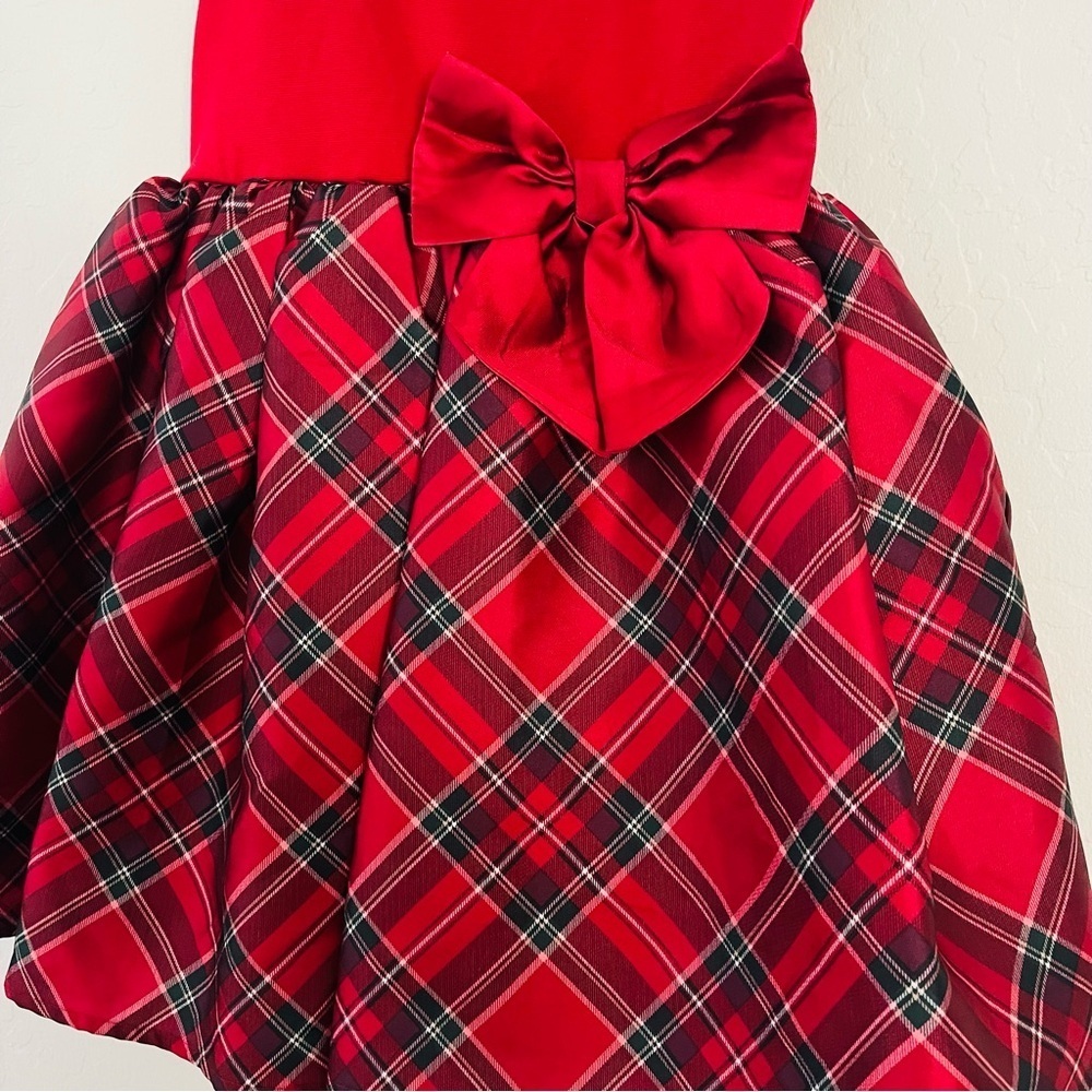 H&M Red Plaid Formal Kids Dress with Bow - Picture 3 of 10